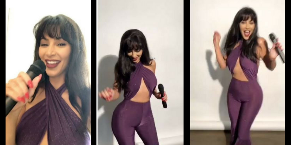 Kim Kardashian as Selena Quintanilla for Halloween