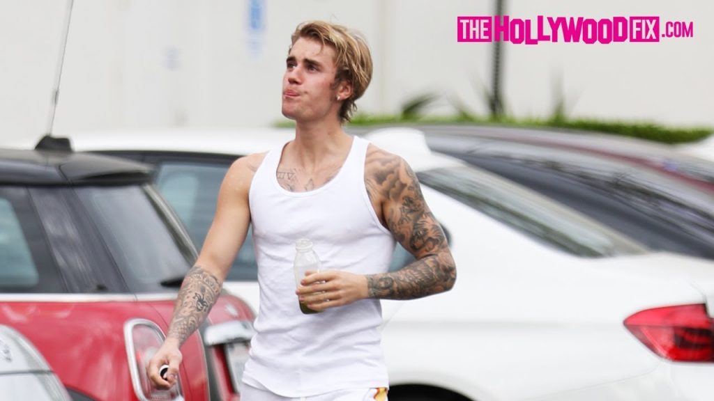 Justin Bieber shows off His Muscles & Tattoos after Leaving Hot Pilates Class with Selena Gomez