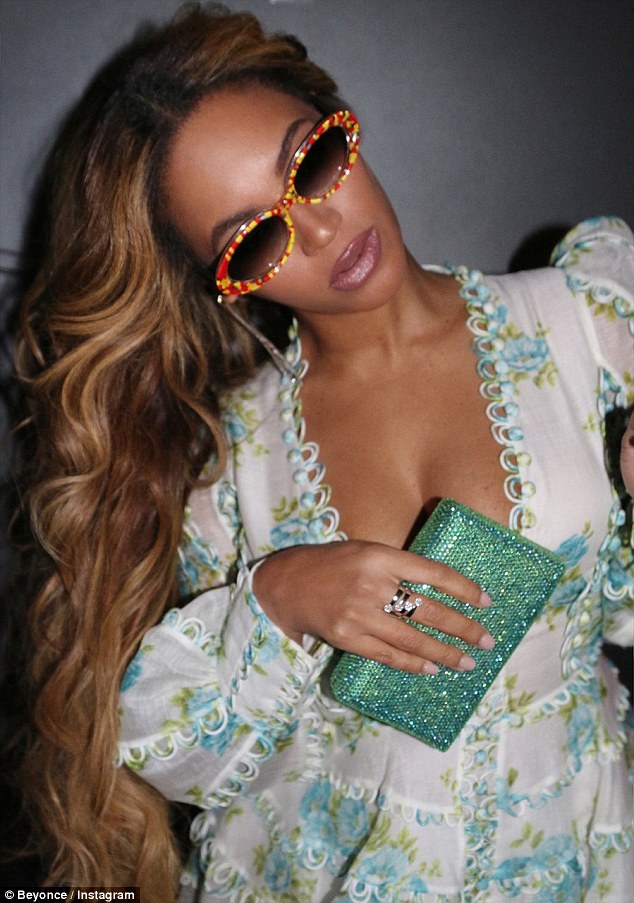 Beyonce rocks cleavage-baring flowery dress as she shares photoshoot with daughter Blue Ivy on Instagram