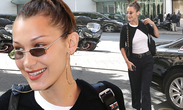 Bella Hadid opts for comfort in Cardigan and Baggy Tousers while out and about in Paris