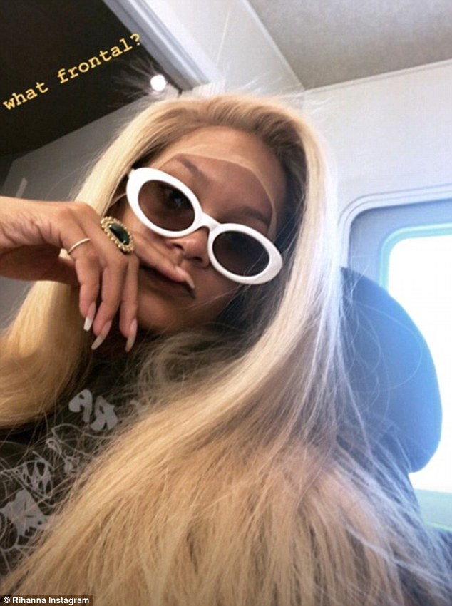 Rihanna goes Blonde on Social Media as Singer Sports long flaxen wig on Instagram Stories