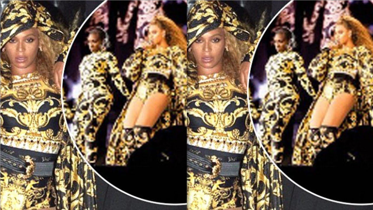 Beyonce Shows Off Her Legs In Head To Toe Versace As She Performs With Dancers In Matching