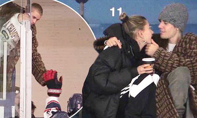 Justin Bieber and Hailey Baldwin hit up Hockey game in Ontario Canada